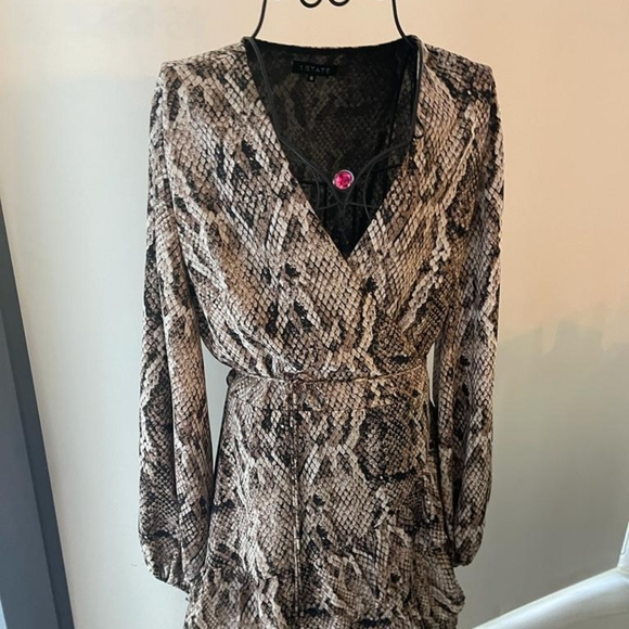 One state Animal Print Wraparound Dress - Picture 1 of 4